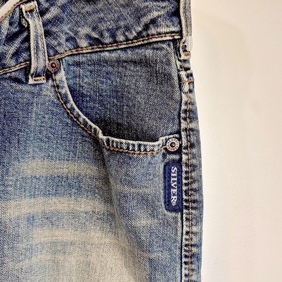 Vintage Y2K Silver Jeans Co. Denim Pencil Skirt Size 10/30 **EUC** - Picture 3 of 10